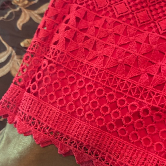 Ralph Lauren Red High Waist Crochet Shorts - Picture 4 of 7